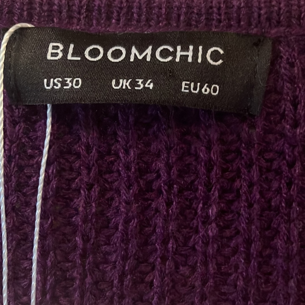 NWT Bloomchic Plus size sweater Black Purple Block cardigan Size 30 Halloween - Picture 4 of 4